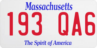 MA license plate 193QA6