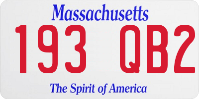 MA license plate 193QB2
