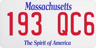 MA license plate 193QC6
