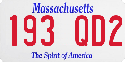MA license plate 193QD2