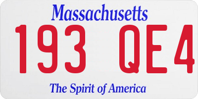 MA license plate 193QE4