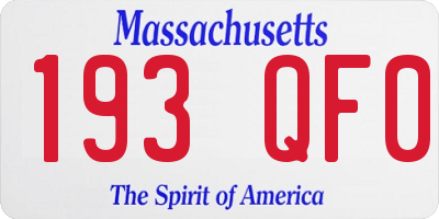MA license plate 193QF0