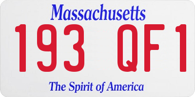 MA license plate 193QF1