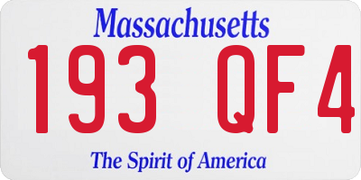 MA license plate 193QF4