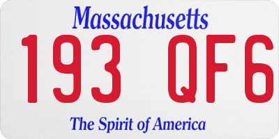 MA license plate 193QF6