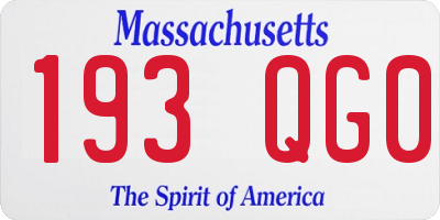 MA license plate 193QG0