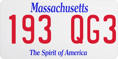 MA license plate 193QG3