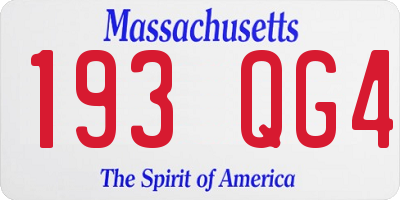 MA license plate 193QG4