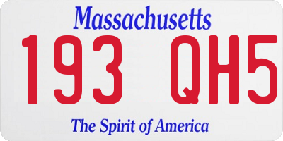 MA license plate 193QH5