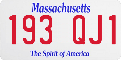 MA license plate 193QJ1