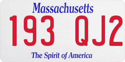 MA license plate 193QJ2