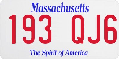 MA license plate 193QJ6