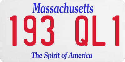 MA license plate 193QL1