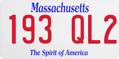 MA license plate 193QL2