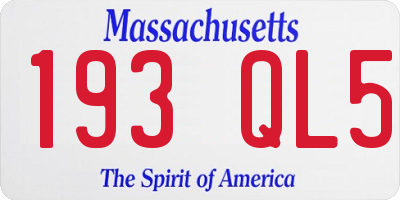 MA license plate 193QL5