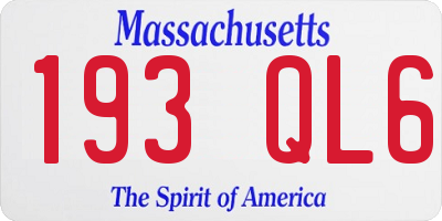 MA license plate 193QL6