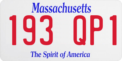 MA license plate 193QP1