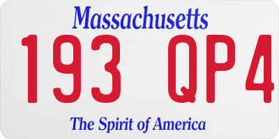 MA license plate 193QP4