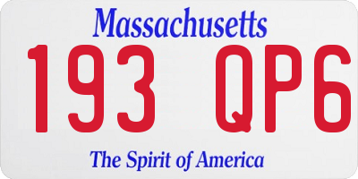 MA license plate 193QP6