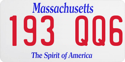 MA license plate 193QQ6