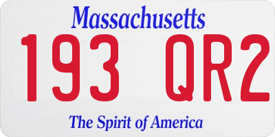 MA license plate 193QR2