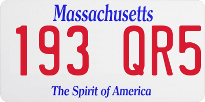 MA license plate 193QR5
