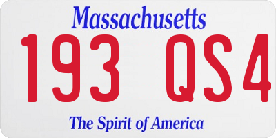 MA license plate 193QS4