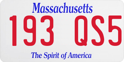 MA license plate 193QS5