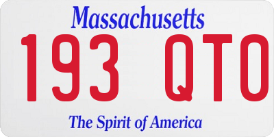 MA license plate 193QT0