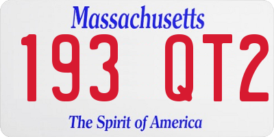 MA license plate 193QT2