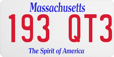 MA license plate 193QT3