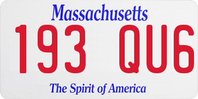 MA license plate 193QU6