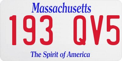 MA license plate 193QV5