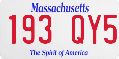 MA license plate 193QY5
