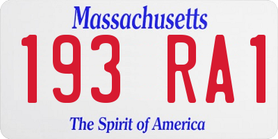 MA license plate 193RA1