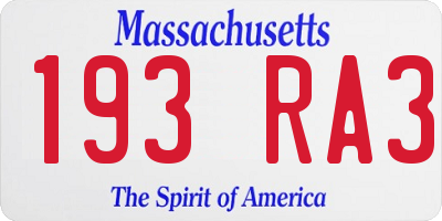 MA license plate 193RA3