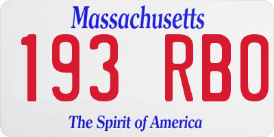 MA license plate 193RB0