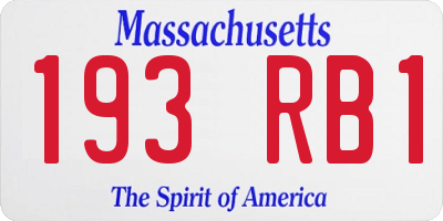 MA license plate 193RB1