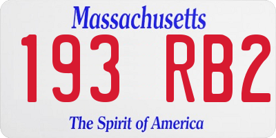 MA license plate 193RB2