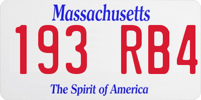 MA license plate 193RB4