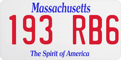 MA license plate 193RB6