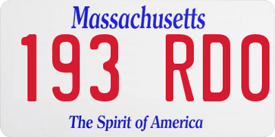 MA license plate 193RD0