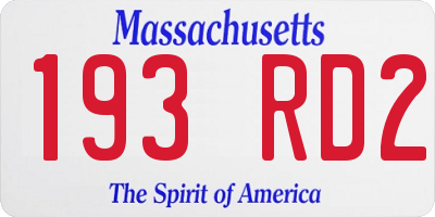 MA license plate 193RD2