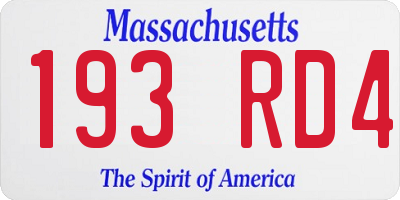 MA license plate 193RD4