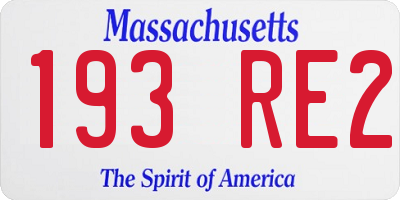 MA license plate 193RE2