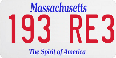 MA license plate 193RE3