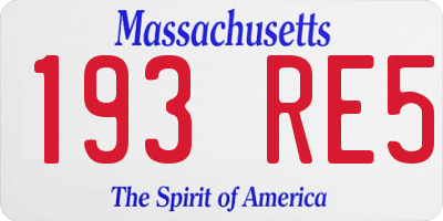 MA license plate 193RE5