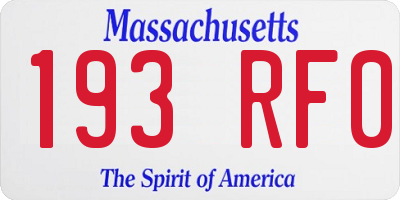 MA license plate 193RF0