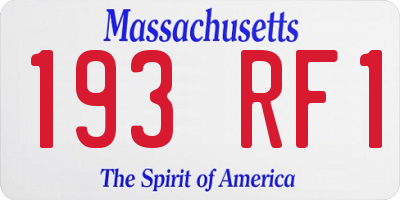 MA license plate 193RF1