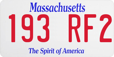 MA license plate 193RF2